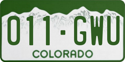 CO license plate 011GWU