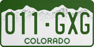 CO license plate 011GXG