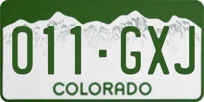CO license plate 011GXJ