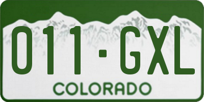 CO license plate 011GXL