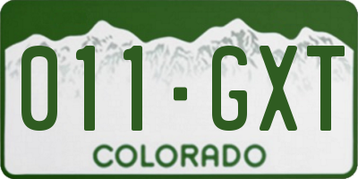 CO license plate 011GXT