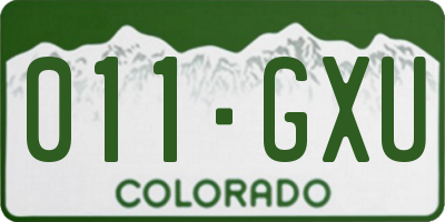CO license plate 011GXU
