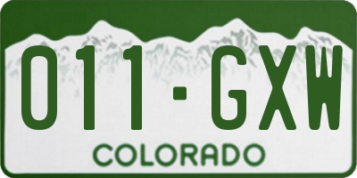 CO license plate 011GXW
