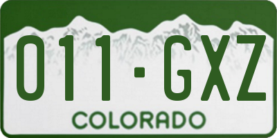 CO license plate 011GXZ