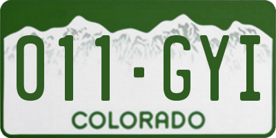 CO license plate 011GYI