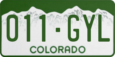 CO license plate 011GYL