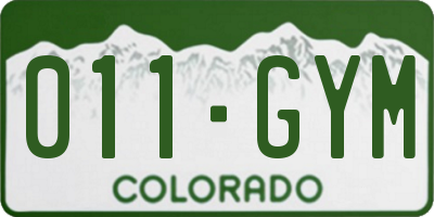 CO license plate 011GYM