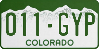CO license plate 011GYP