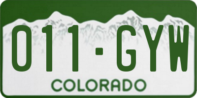 CO license plate 011GYW