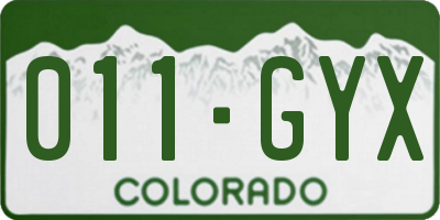 CO license plate 011GYX