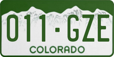 CO license plate 011GZE