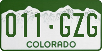 CO license plate 011GZG