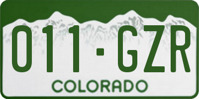CO license plate 011GZR