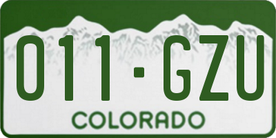 CO license plate 011GZU