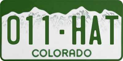 CO license plate 011HAT