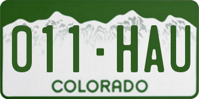 CO license plate 011HAU
