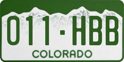 CO license plate 011HBB