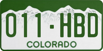 CO license plate 011HBD