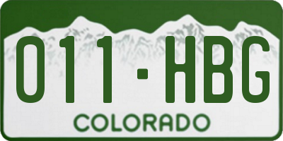 CO license plate 011HBG