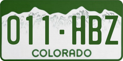 CO license plate 011HBZ