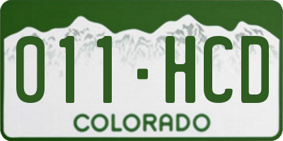 CO license plate 011HCD