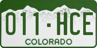 CO license plate 011HCE