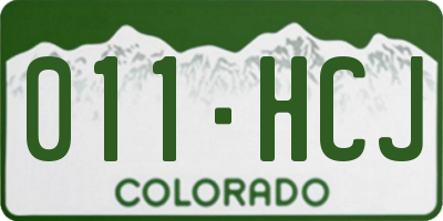 CO license plate 011HCJ
