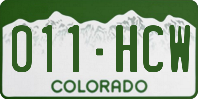 CO license plate 011HCW