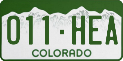 CO license plate 011HEA