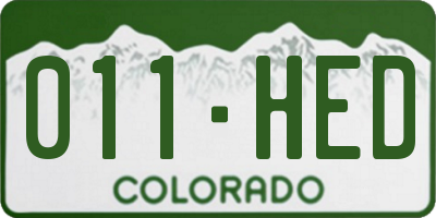 CO license plate 011HED