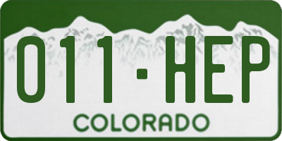 CO license plate 011HEP