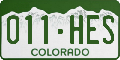 CO license plate 011HES