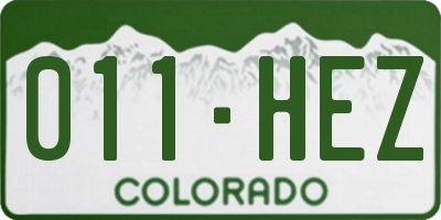 CO license plate 011HEZ
