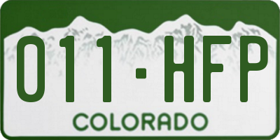 CO license plate 011HFP