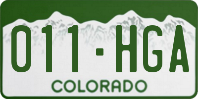 CO license plate 011HGA