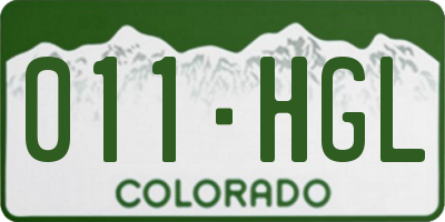 CO license plate 011HGL
