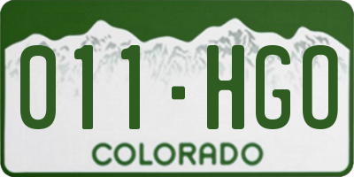 CO license plate 011HGO