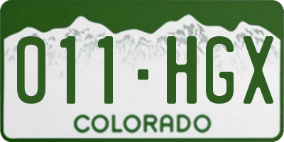 CO license plate 011HGX