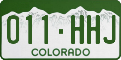 CO license plate 011HHJ