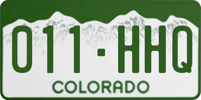 CO license plate 011HHQ