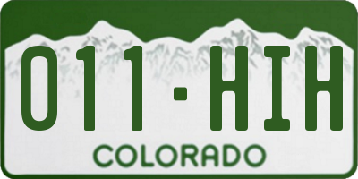 CO license plate 011HIH