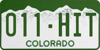 CO license plate 011HIT