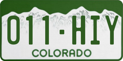 CO license plate 011HIY