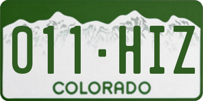 CO license plate 011HIZ