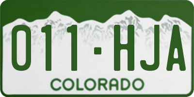 CO license plate 011HJA