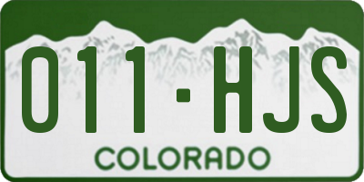 CO license plate 011HJS