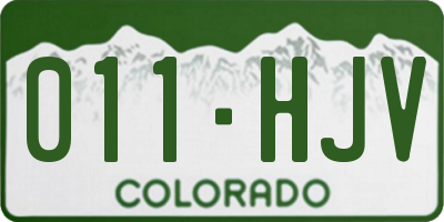 CO license plate 011HJV
