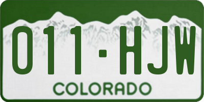 CO license plate 011HJW