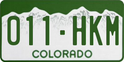 CO license plate 011HKM