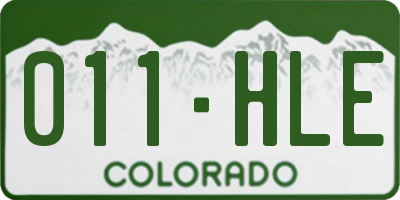 CO license plate 011HLE